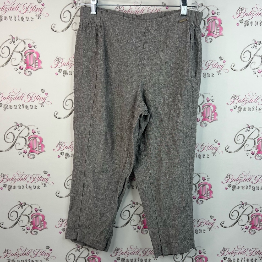 Anne Klein capri pants grey cropped Capris heathered grey silver white black